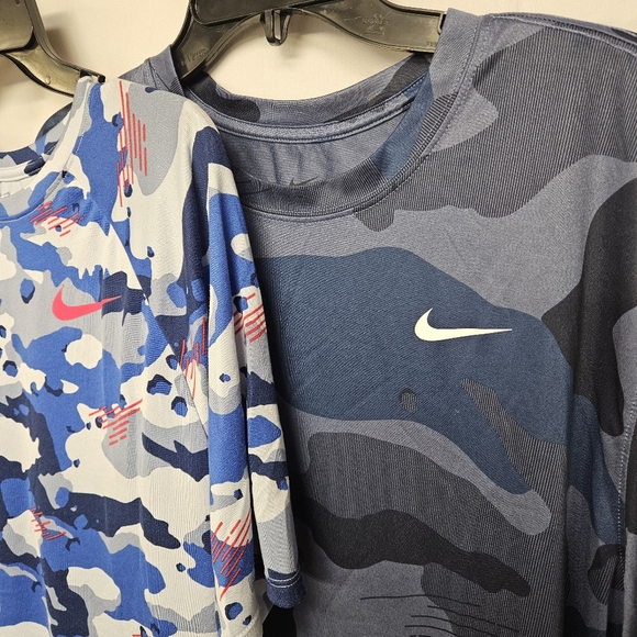Lot Of 3 Nike T-Shirt Mens XL Fitted Blue Camo Dri-Fit Short Sleeve Performance - Picture 3 of 11